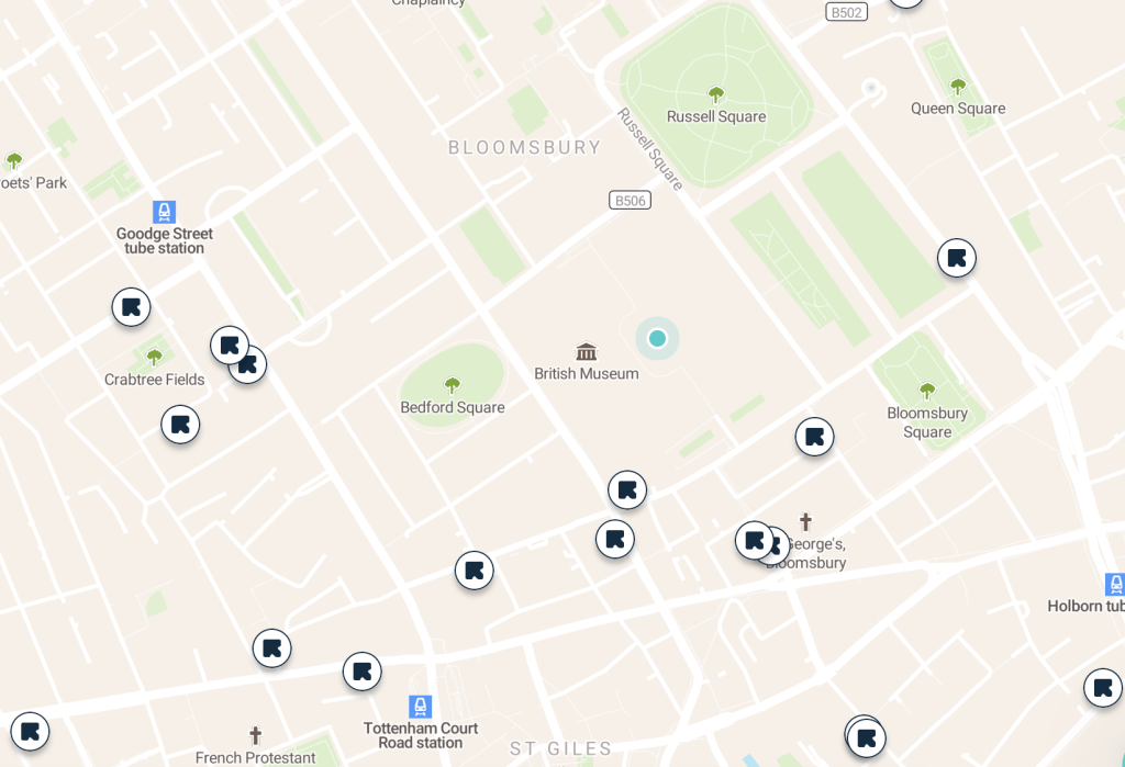 british museum luggage storage map